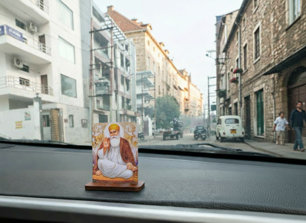 Guru Nanak Dev Ji Car Dashboard Frame
