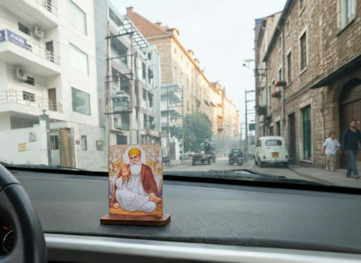 Guru Nanak Dev Ji Car Dashboard Frame