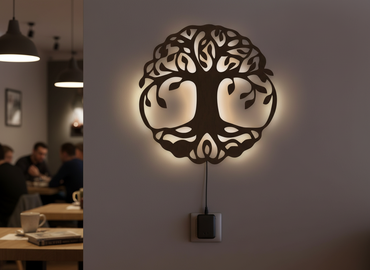 Beautiful Life of Tree Backlit Wooden Wall Decor with LED Night Light With Remote