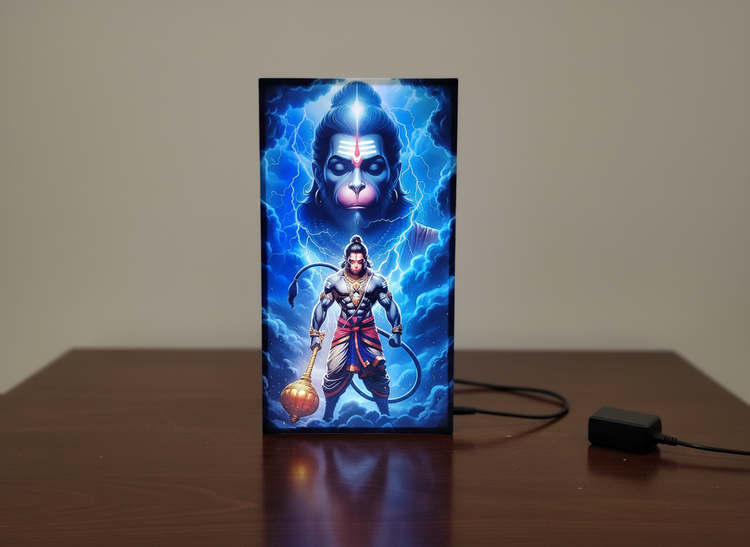 Hanuman Ji Acrylic Wall Frame With Light