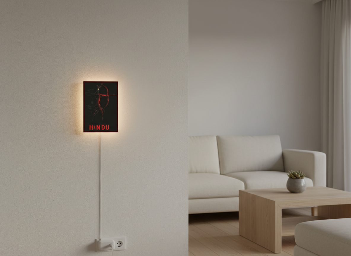 Hindu Acrylic Wall Frame With Light And Remote