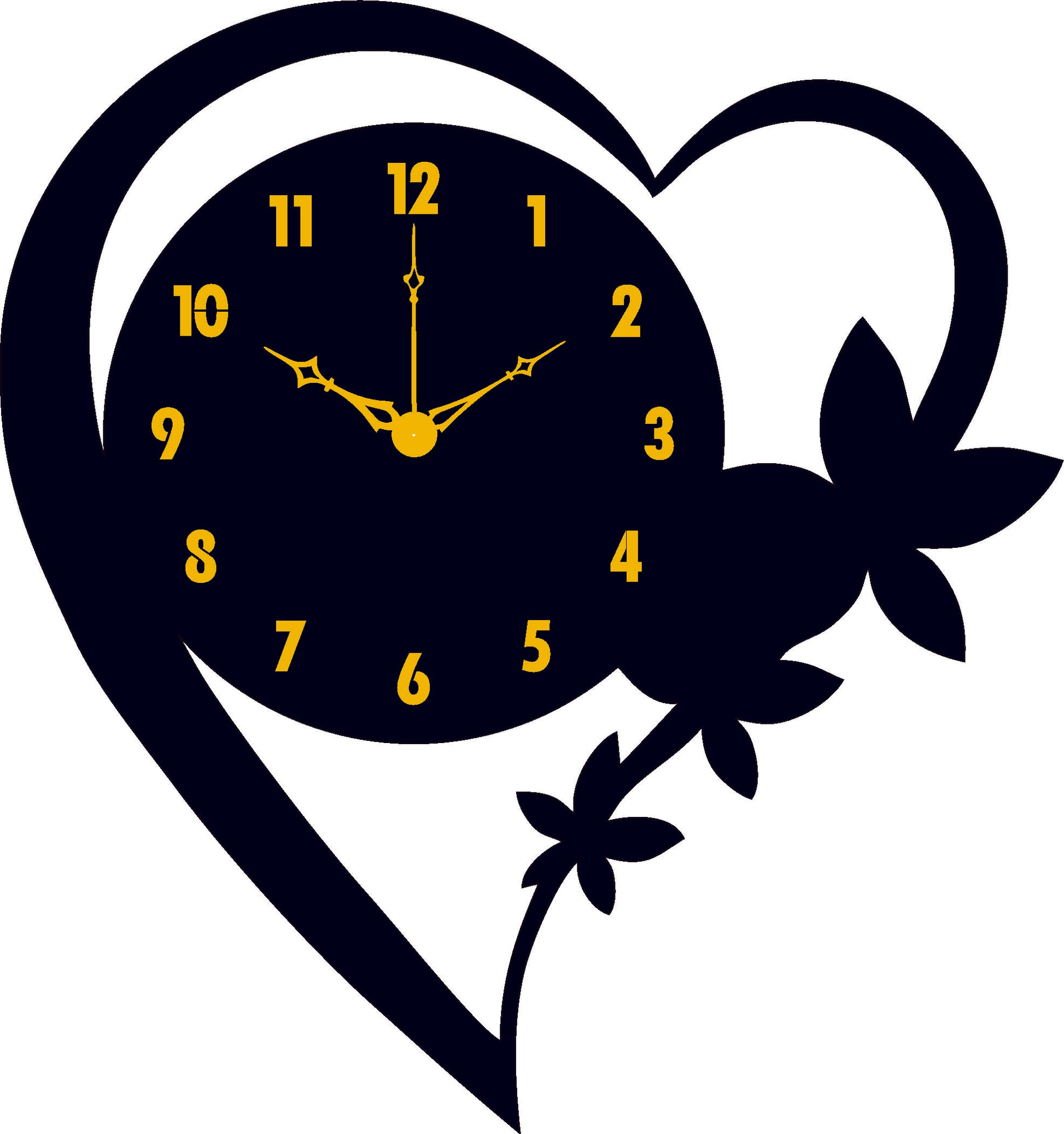 Heart Wall Clock ( Red Acrylic + White Acrylic with Black Niddle)