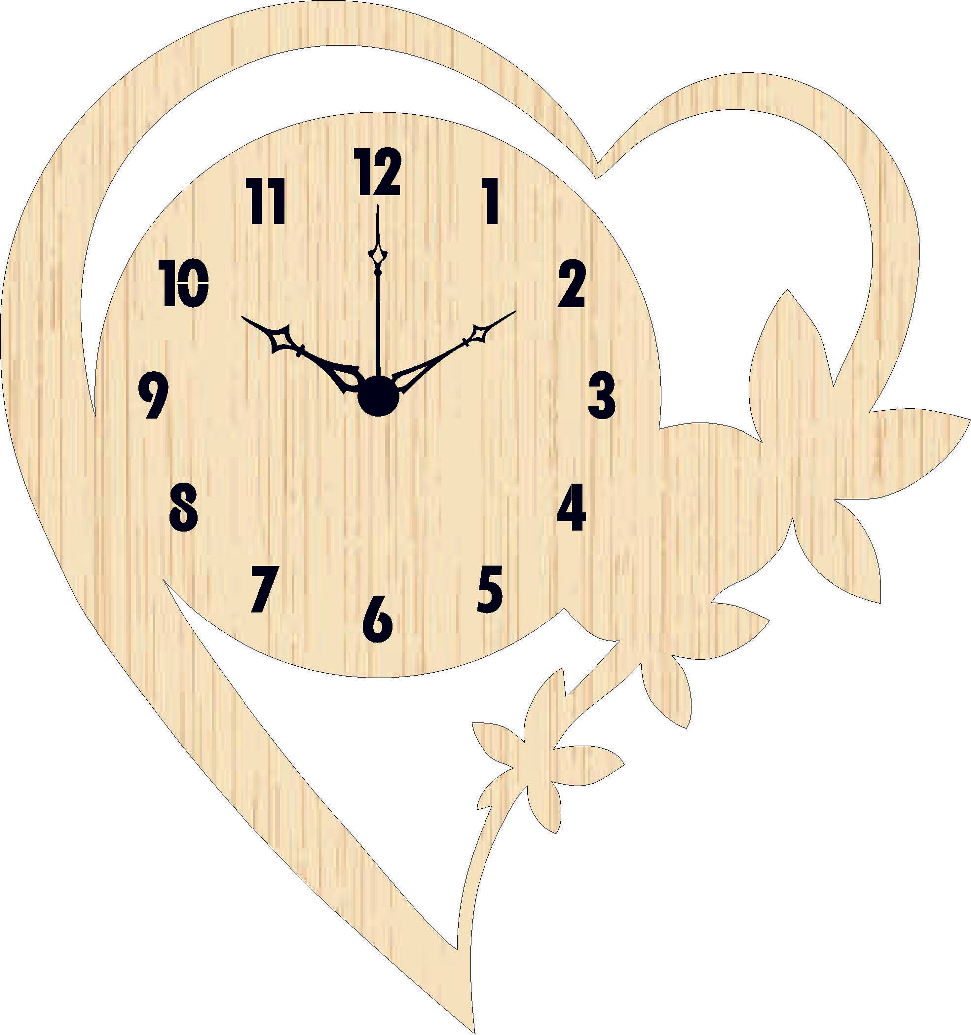 Heart Wall Clock ( Red Acrylic + White Acrylic with Black Niddle)