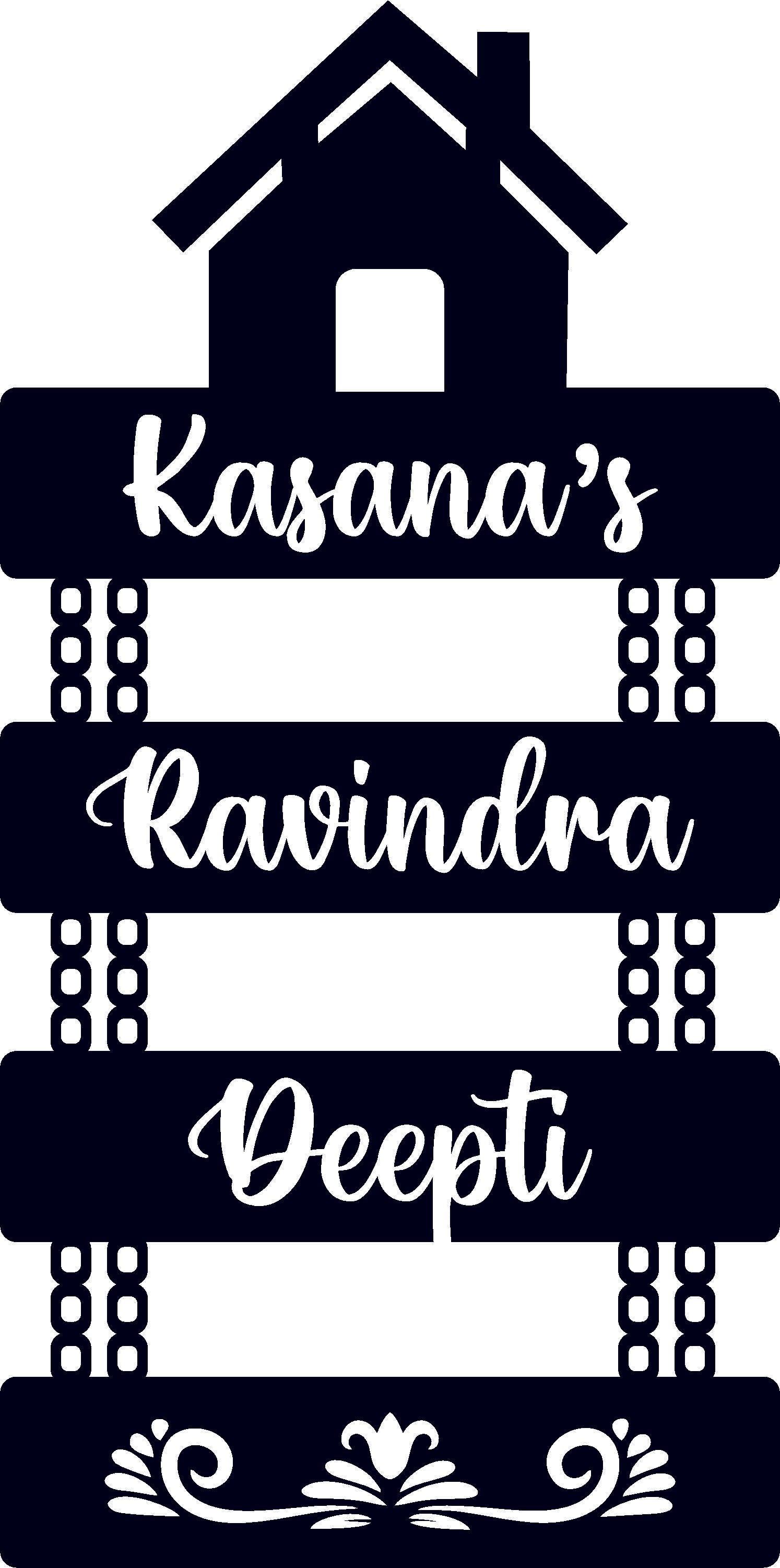 Hut Name Plate ( Black  + White Acrylic)