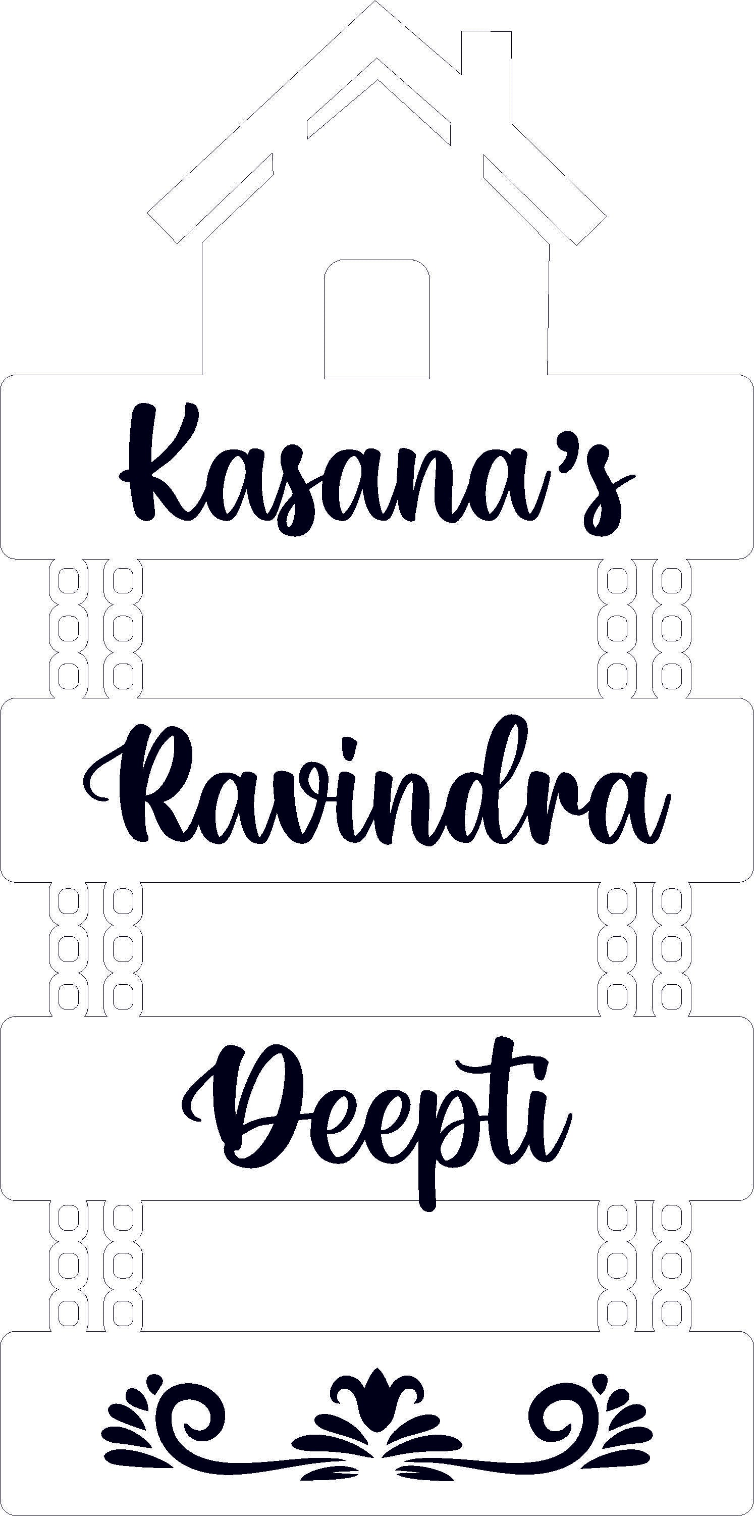Hut Name Plate ( Black  + White Acrylic)