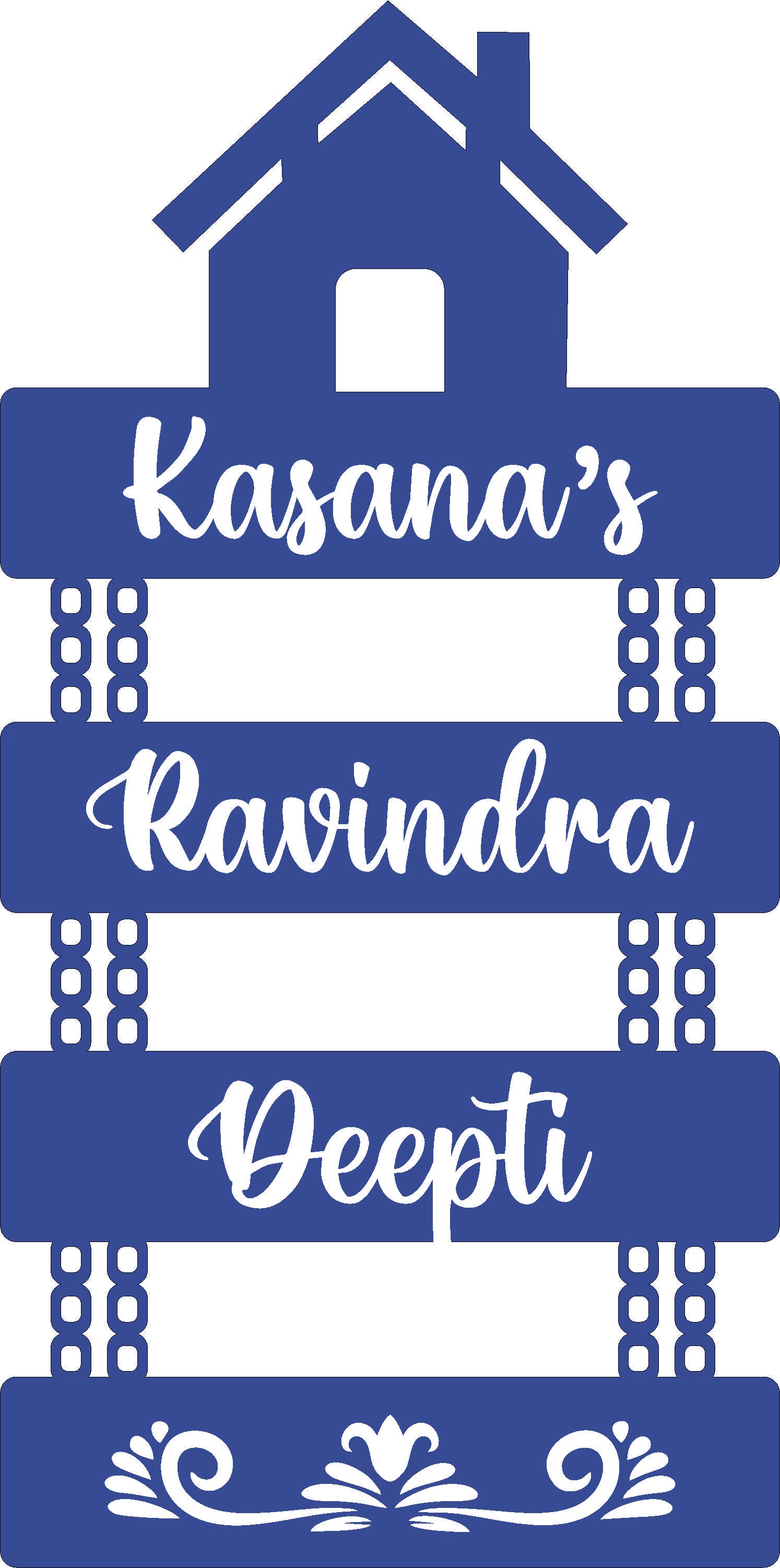 Hut Name Plate ( Black  + White Acrylic)