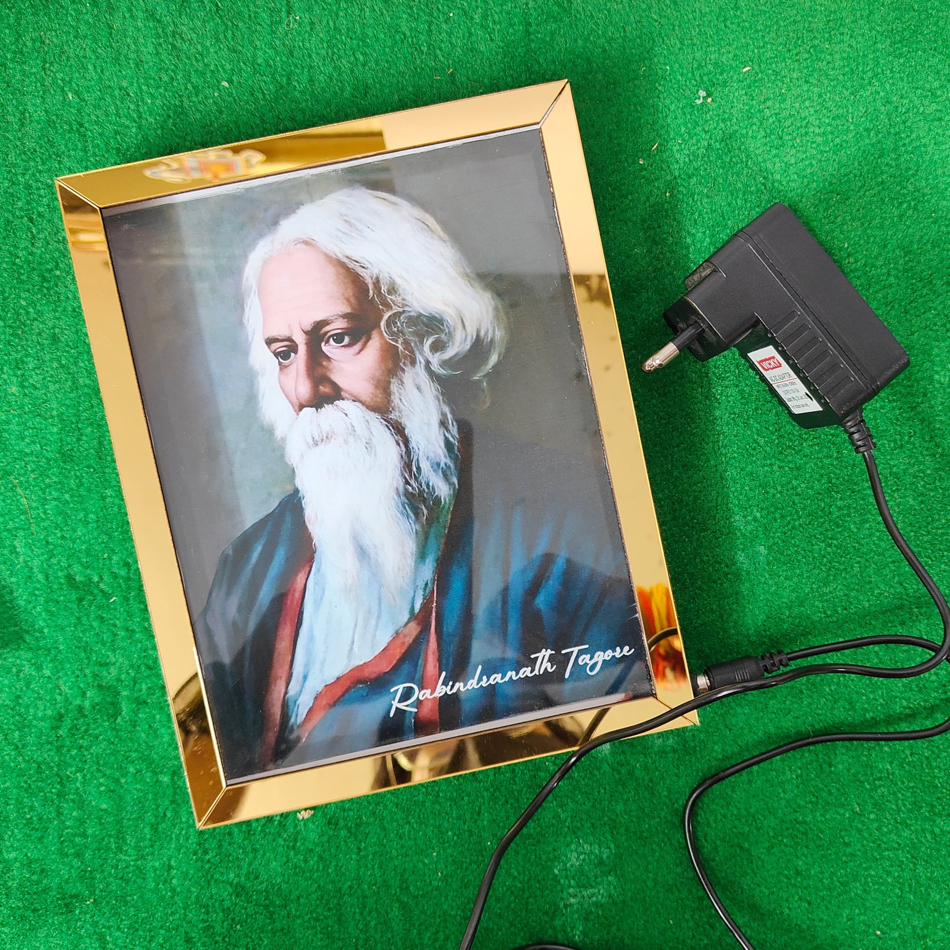 Rabindranath Tagore Golden Acrylic Led Photo Frame