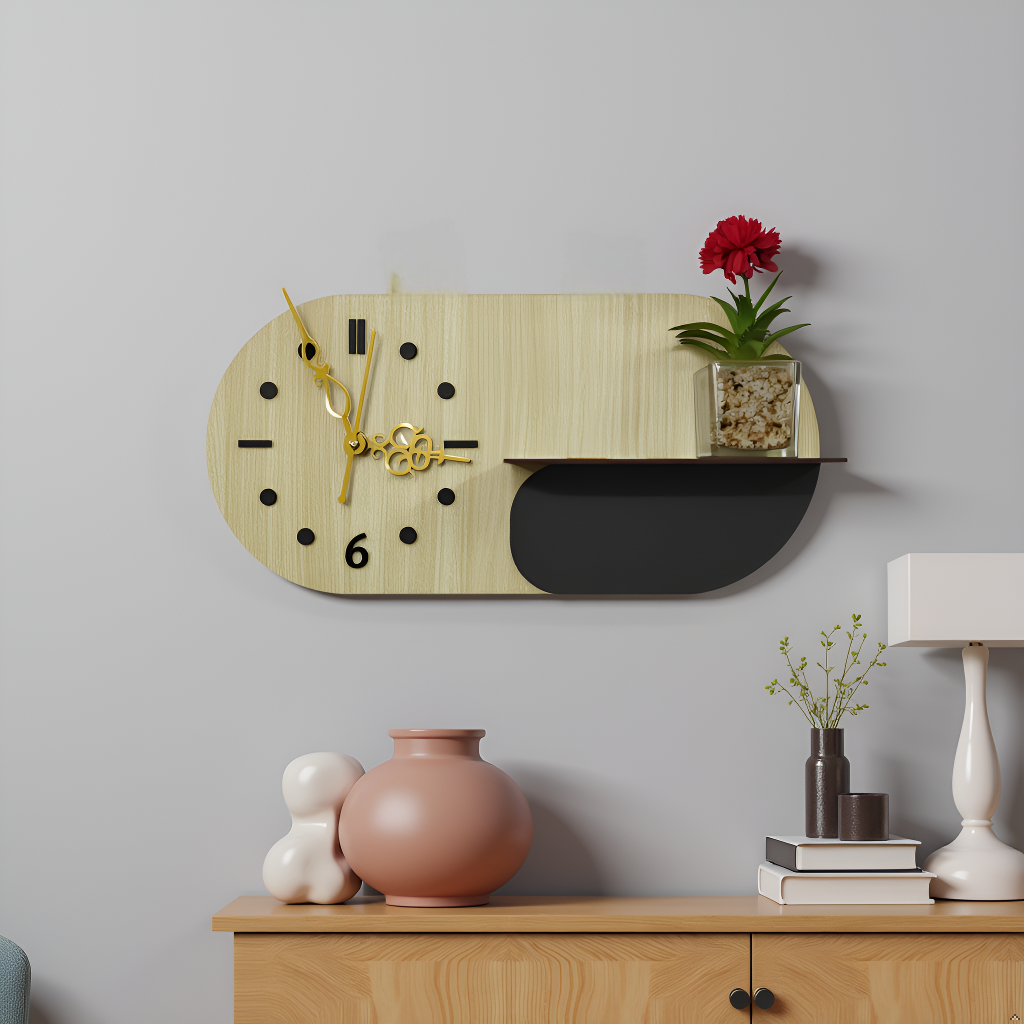 wooden wall clock