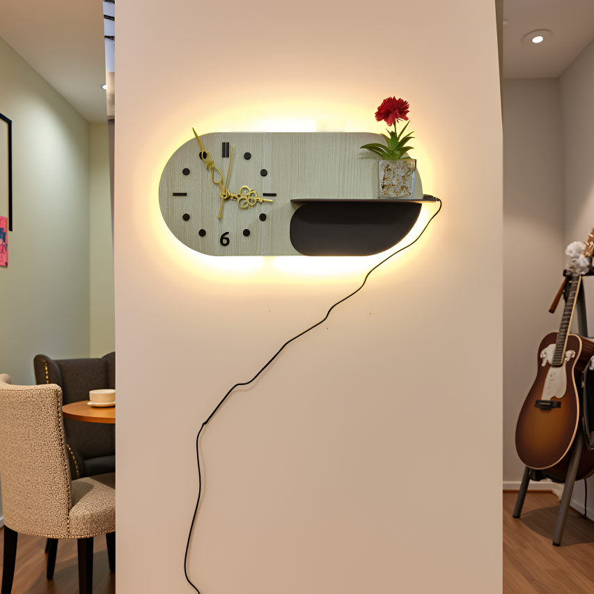 wall clock with lights