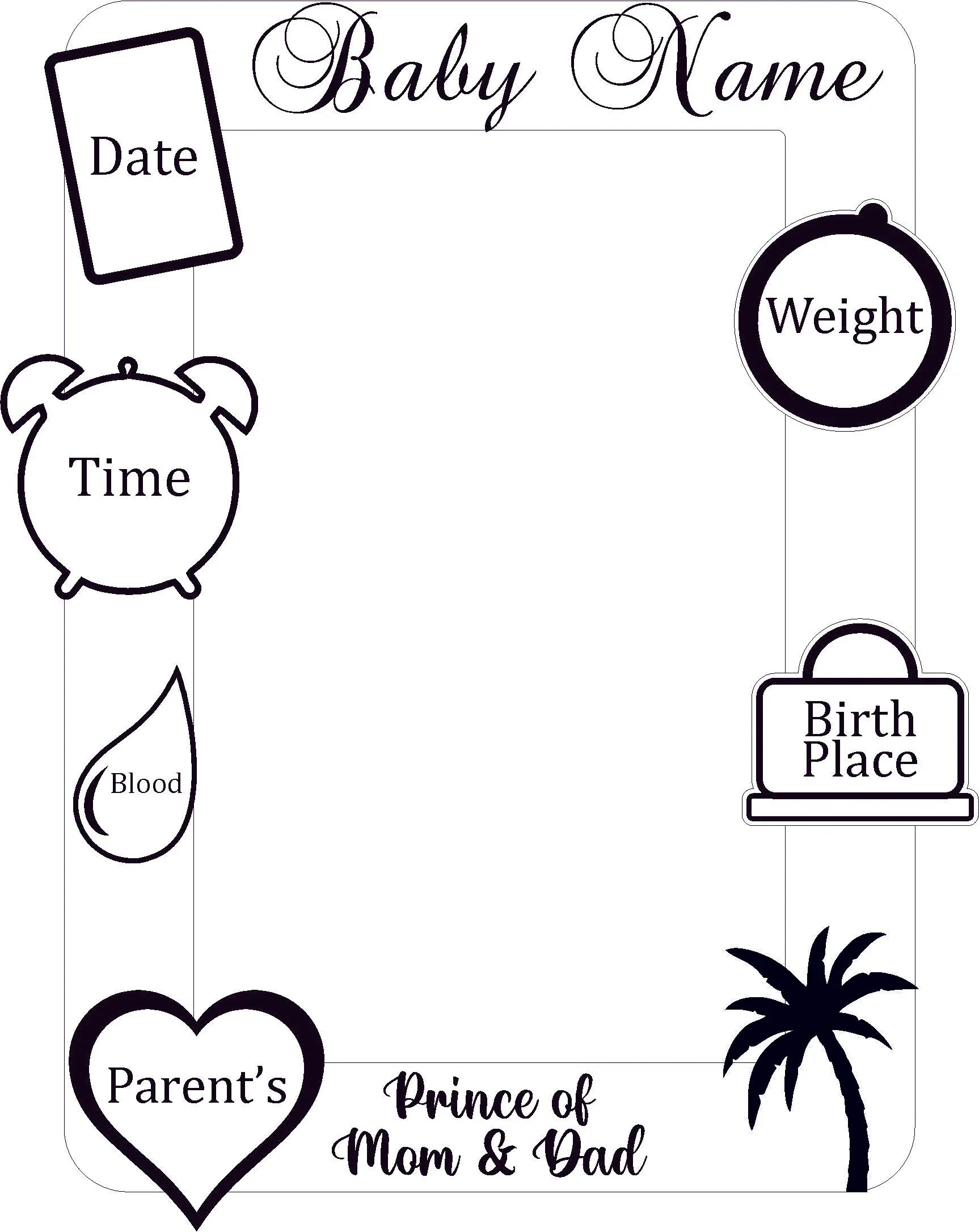 Kids Bio Photoframe (White & Black Acrylic) Transparent - Gift With Smile