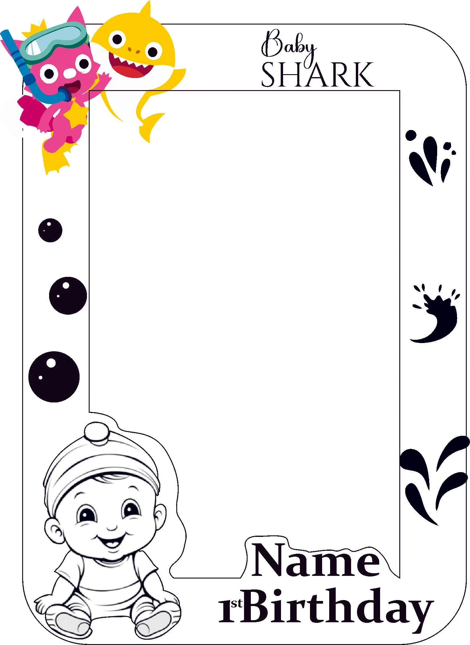Kids Birthday Photoframe (Mdf & Black Acrylic + Engraved & Printing) - Gift With Smile