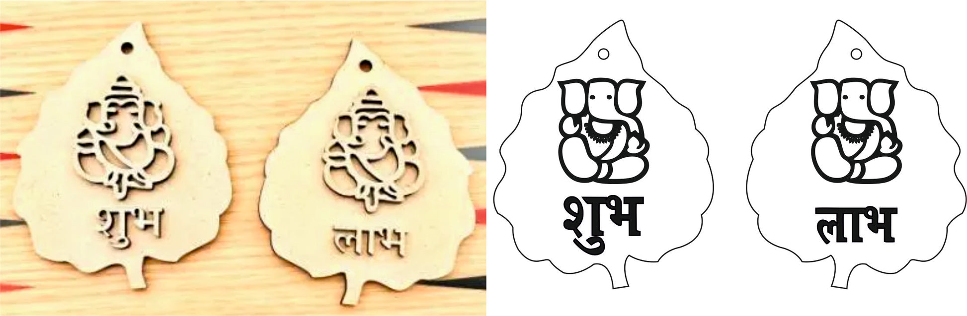 Leaf  Shape Shubh Labh (Mdf)