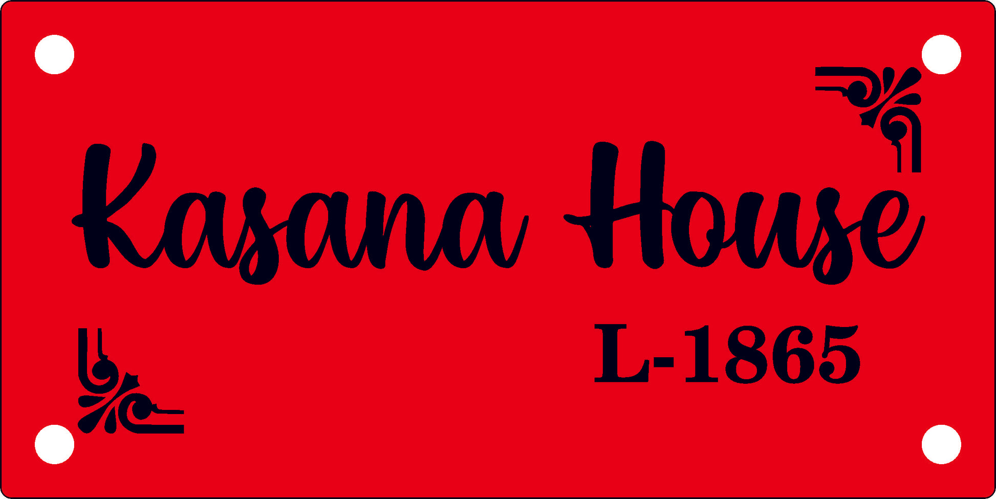 Plain House Name Plate ( White & Blue Acrylic) { 8inch by 4inch}