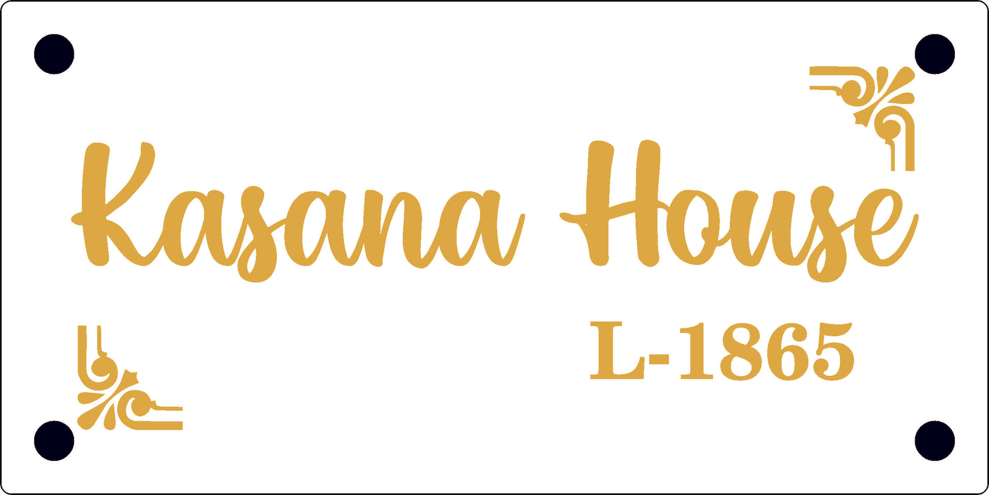 Plain House Name Plate ( White & Blue Acrylic) { 8inch by 4inch}