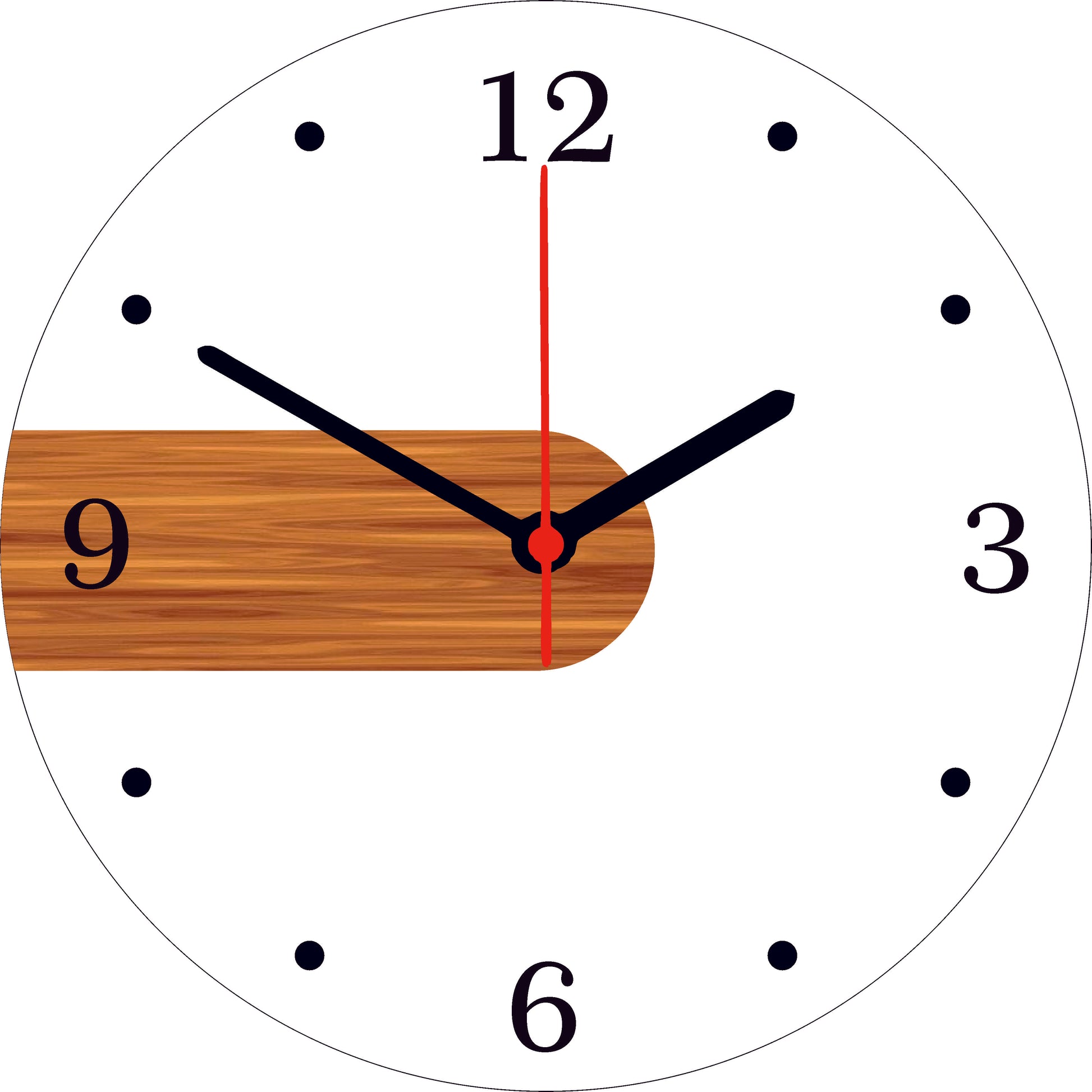 Plain Circle clock ( Clear & Black Acrylic & Wooden Mdf with Black Niddle)