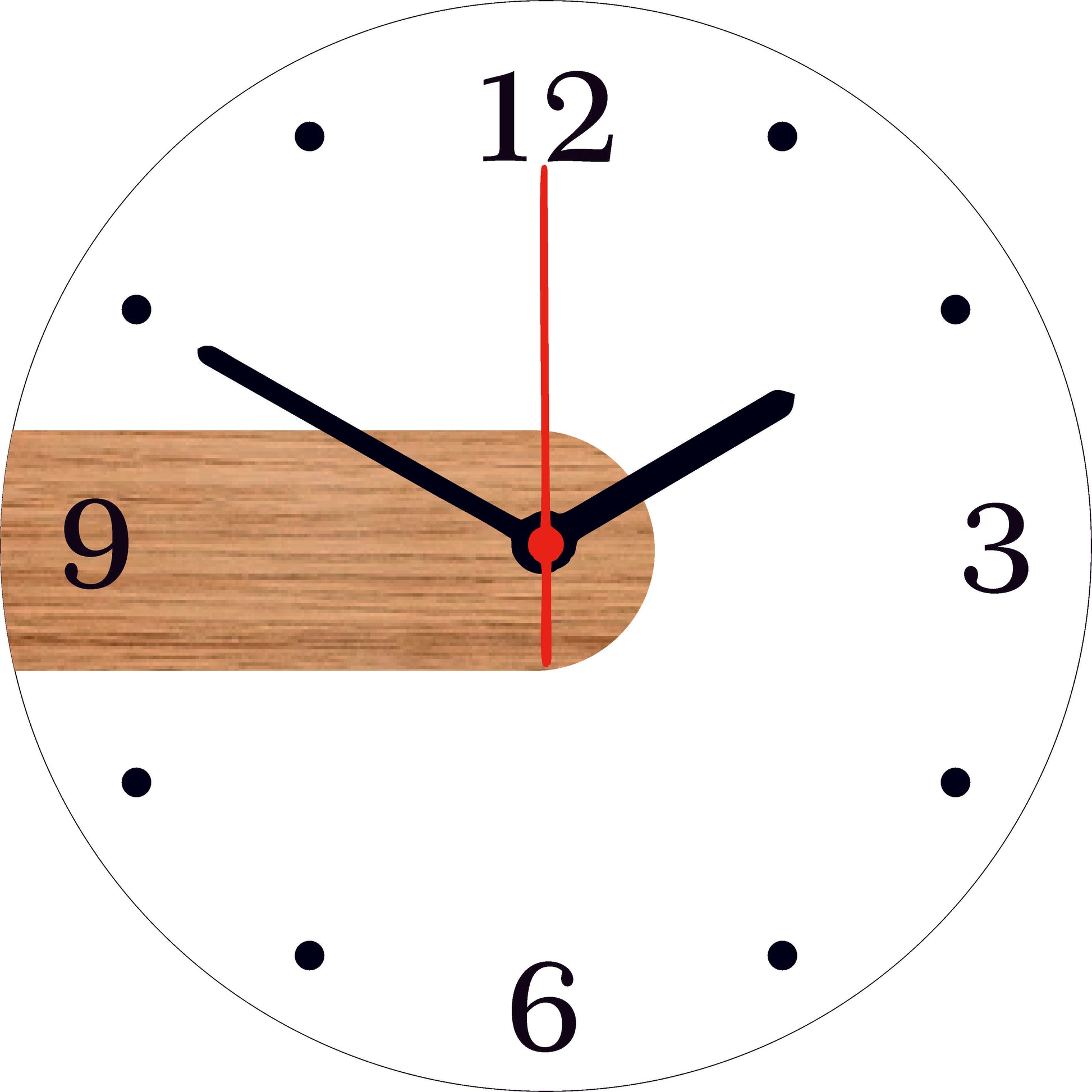 Plain Circle clock ( Clear & Black Acrylic & Wooden Mdf with Black Niddle)
