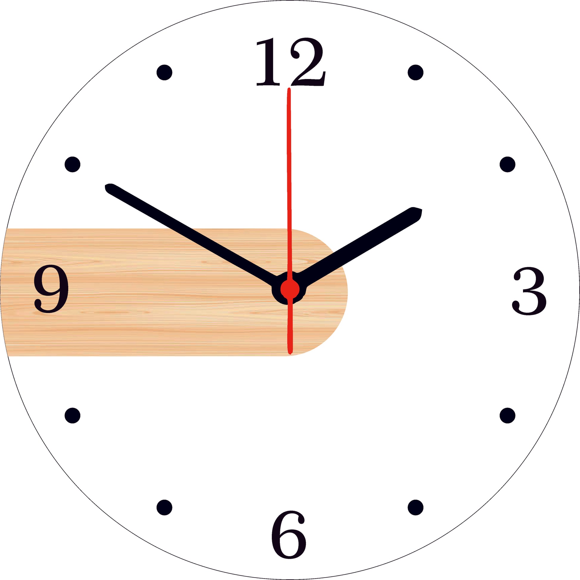 Plain Circle clock ( Clear & Black Acrylic & Wooden Mdf with Black Niddle)