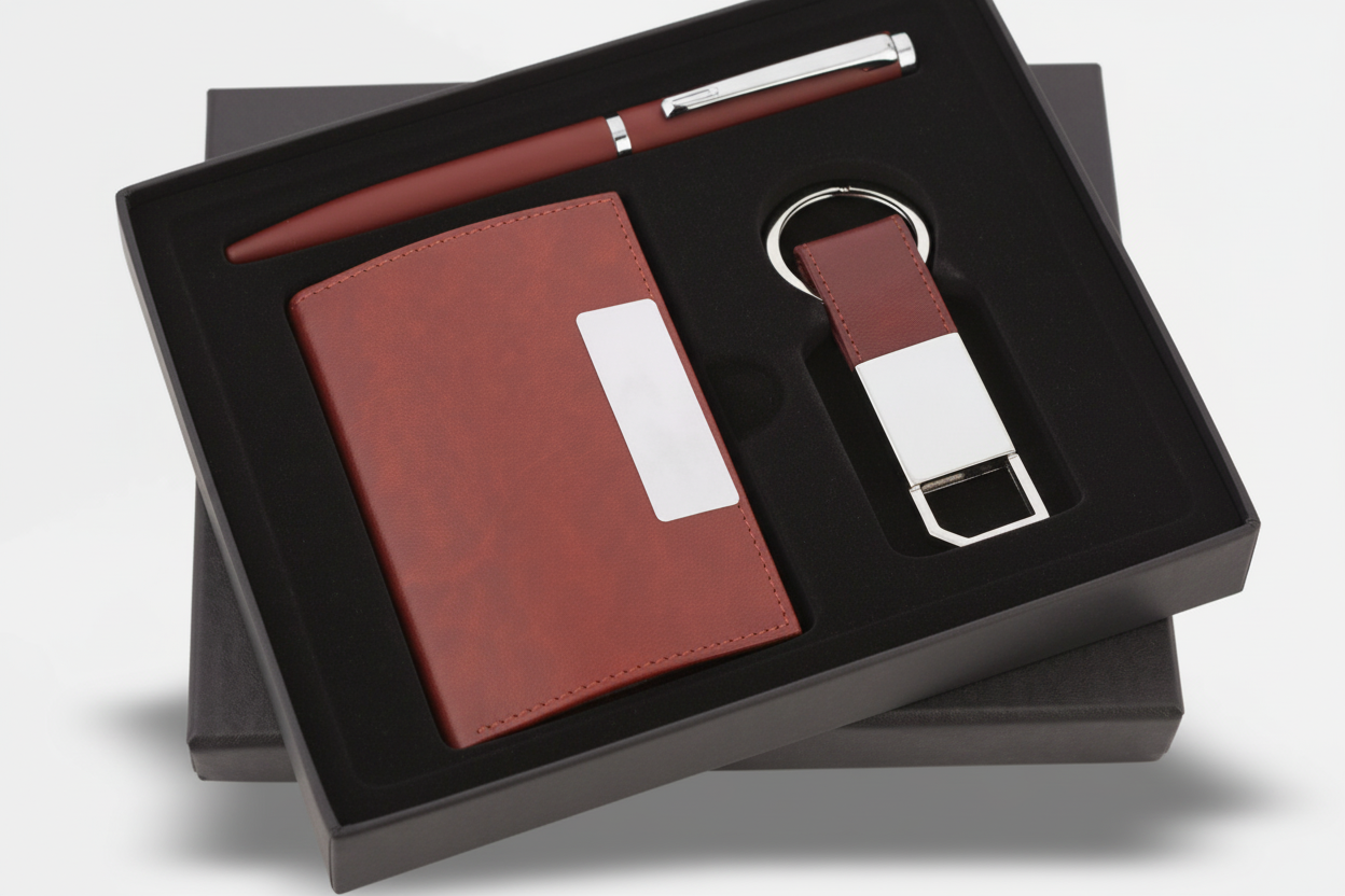 Executive Pen & Card Holder Set with Keychain – Professional Gift Combo