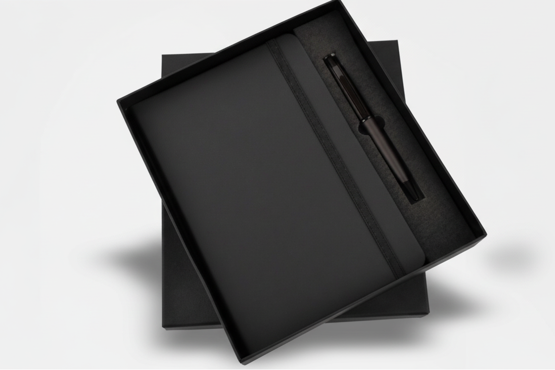 Corporate Gift Combo – A5 Diary with Elastic Holder Metal Pen