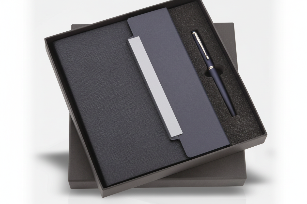 Blue slate edge  Metal Pen & A5 Diary – Premium Writing Combo