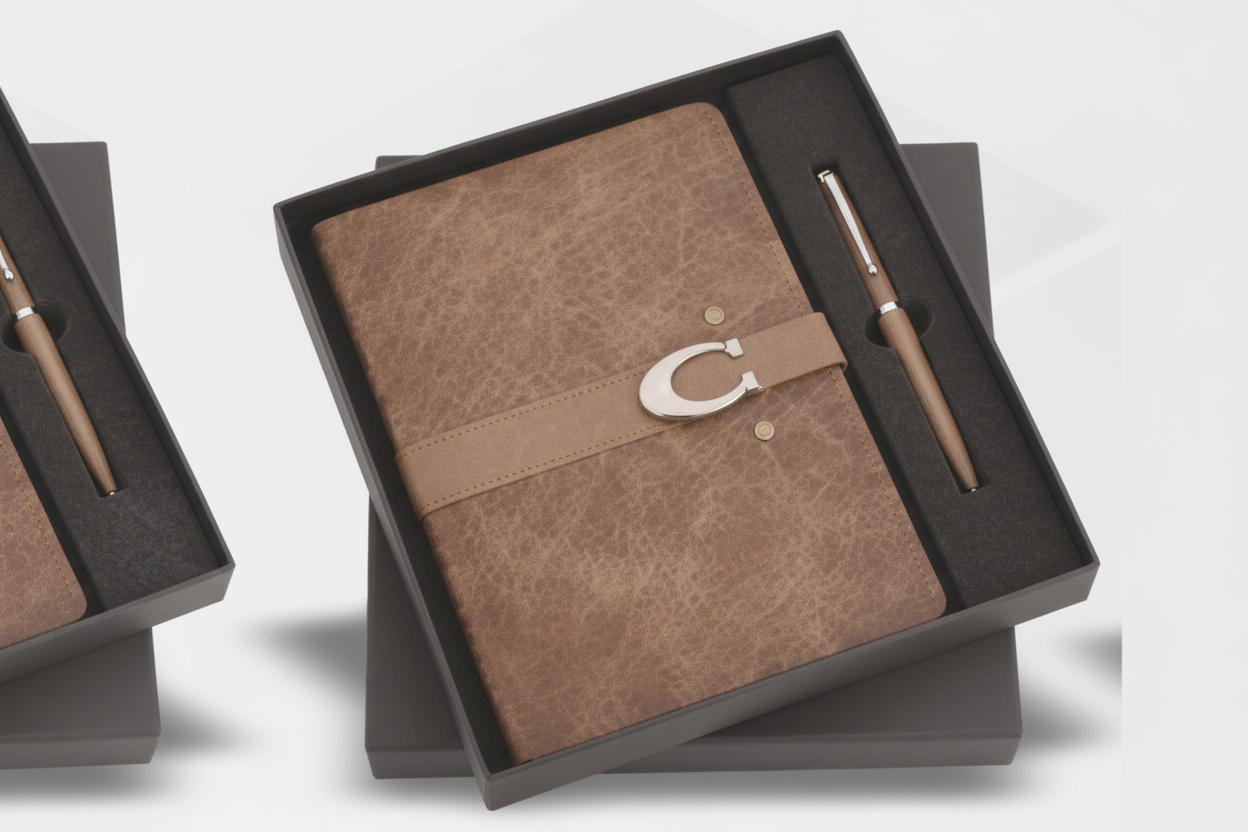 Crest Note Metal Pen & A5 Diary – Premium Writing Combo