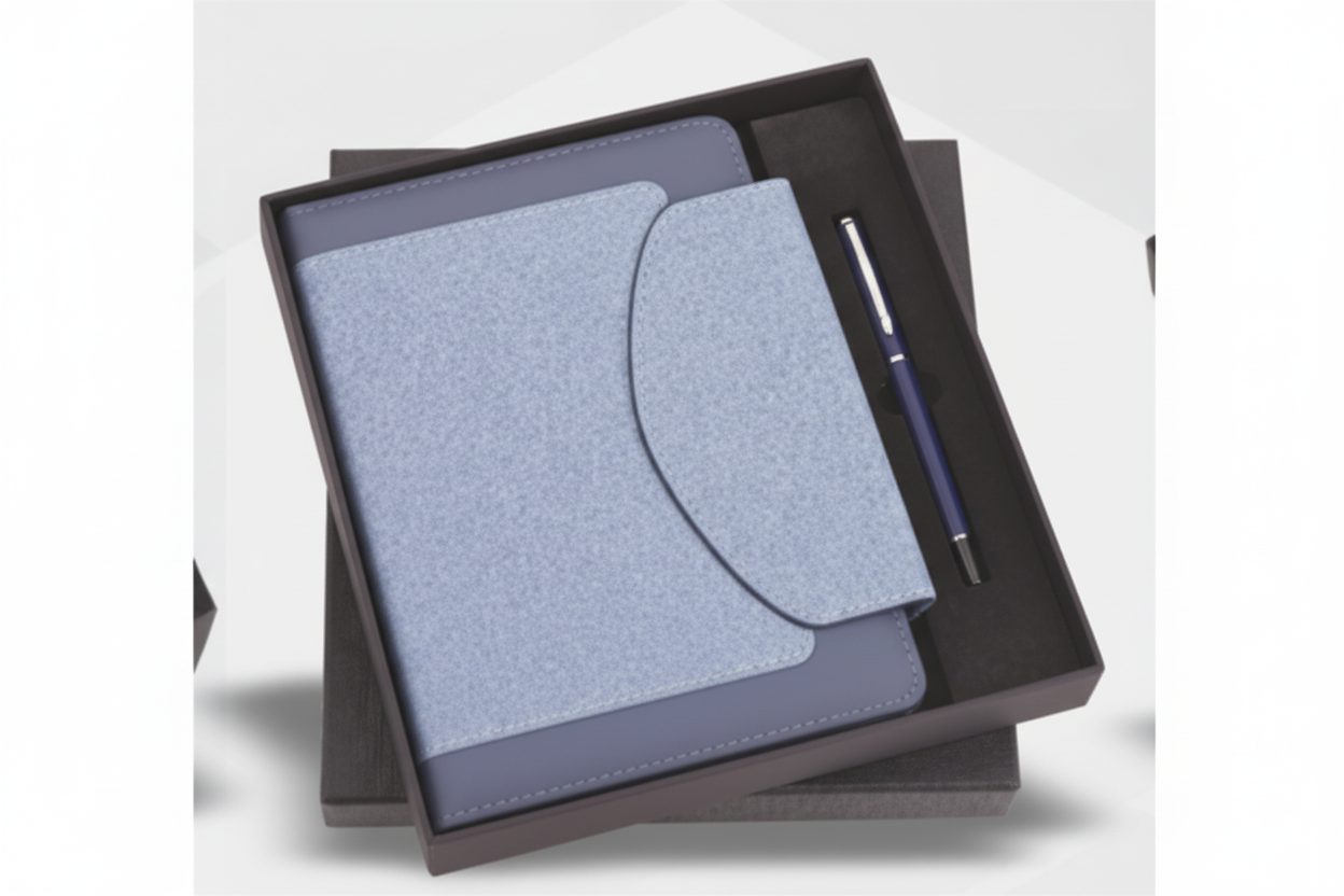 FrostEdge Blue gray  Edition – A5 Diary with Metal Pen Set
