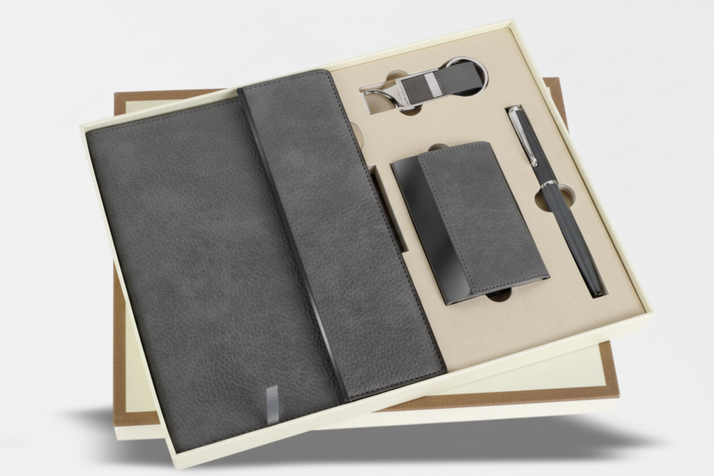 Momentum  4 in 1 Gift Set – Diary, Pen, Keychain & Card Holder Combo | Premium Corporate Gift Set