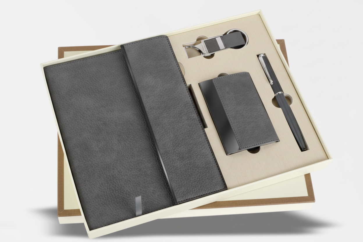 Momentum  4 in 1 Gift Set – Diary, Pen, Keychain & Card Holder Combo | Premium Corporate Gift Set