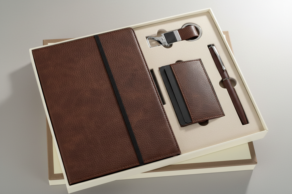 Momentum  4 in 1 Gift Set – Diary, Pen, Keychain & Card Holder Combo | Premium Corporate Gift Set