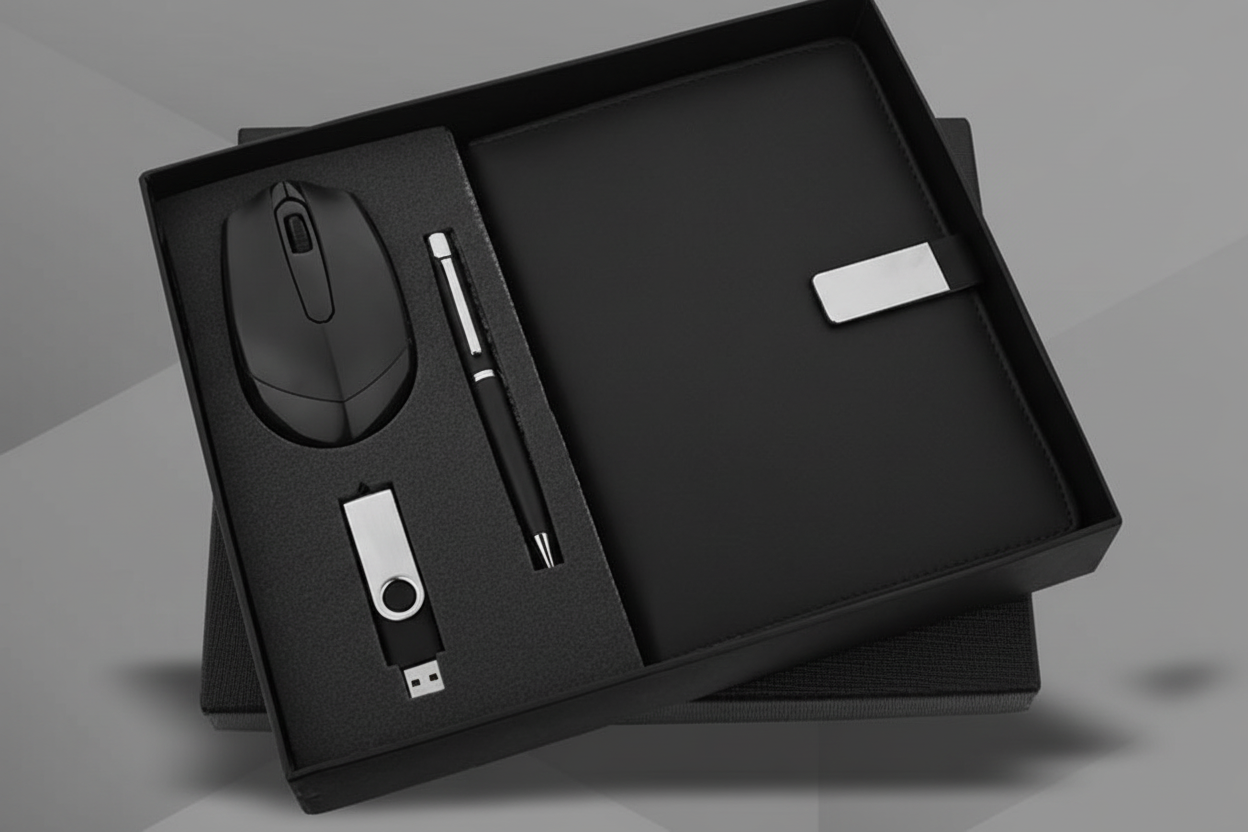 4-in-1 Tech Gift Set – Diary, Pen, 32GB Pen Drive & Wireless Bluetooth MousE