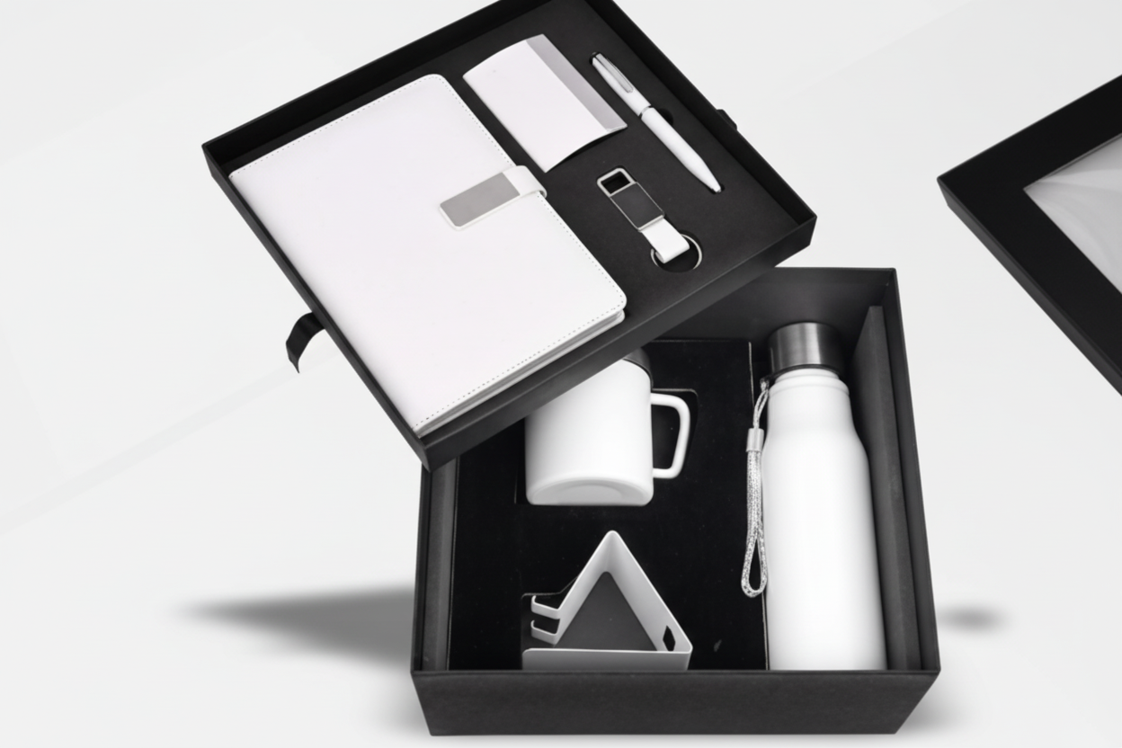 All-in-One 7-in-1 Gift Combo Set | Diary Pen Bottle Mug Keychain Card Holder Mobile Stand | Premium Packaging