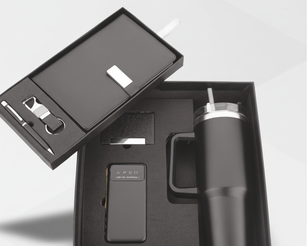 All-in-One 6-in-1 Gift Hamper – Stanley Mug, Diary, Pen, Wallet Card Holder, Keychain & Fast Charging Power Bank