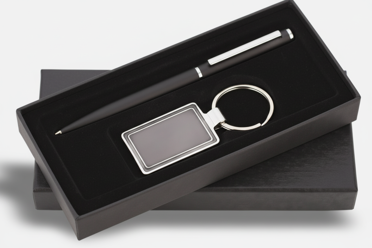 Rotating Keychain with Pen Combo Set | Stylish Keychain & Pen Gift Set | Corporate & Everyday Use