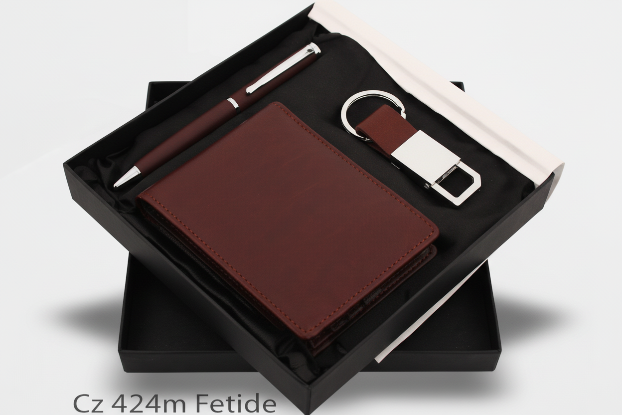 Premium Pen, Wallet & Keychain Combo Set for Corporate Gifting