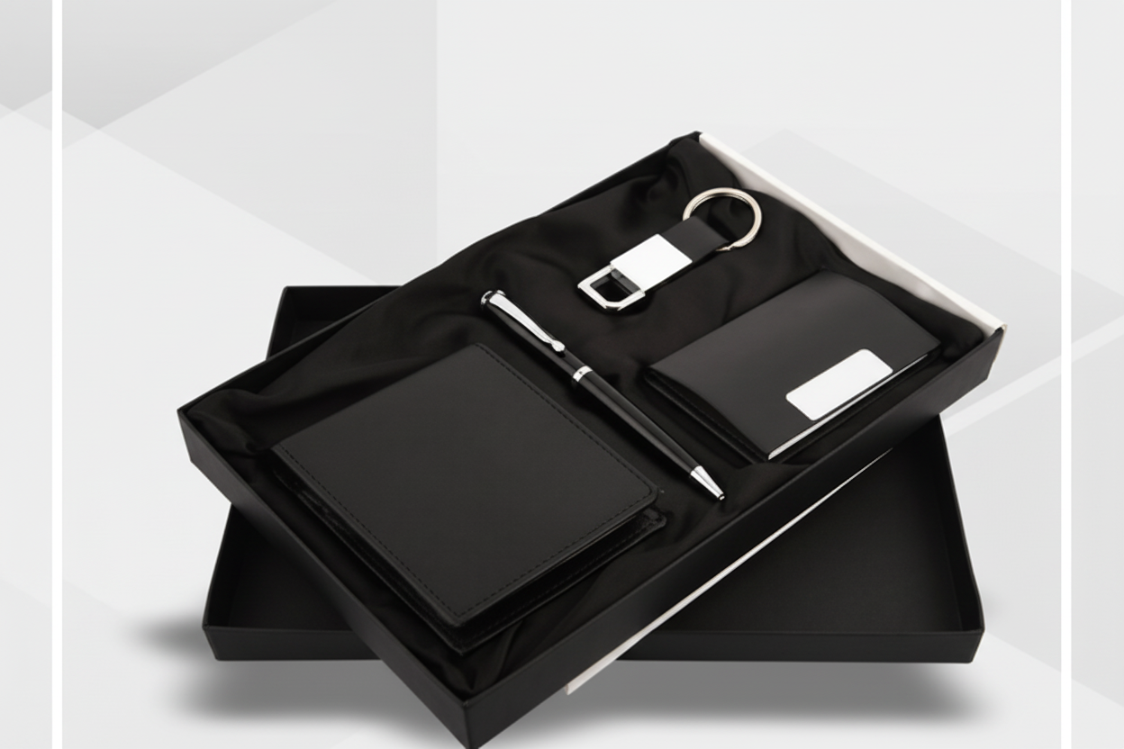 Premium Pen, Keychain & Card Holder Wallet Combo Set