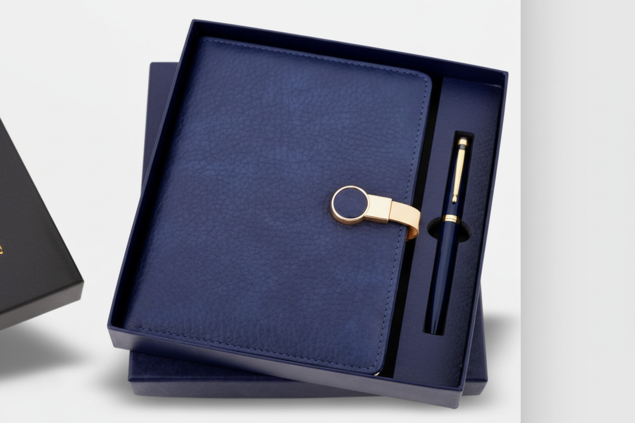 Green Royal & Blue Royal Metal Pen with A5 Diary – Premium Combo Set