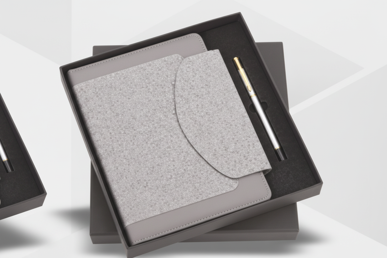 FrostEdge Blue gray  Edition – A5 Diary with Metal Pen Set
