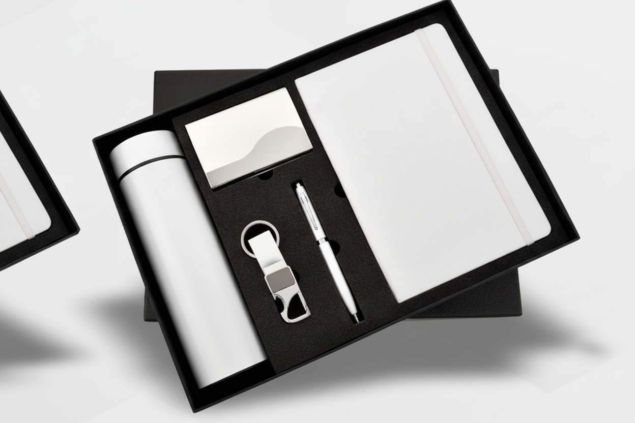 5 in 1 Smart Gift Set – Temperature Bottle, Diary, Pen, Card Holder & Keychain Combo | Premium Corporate Gift