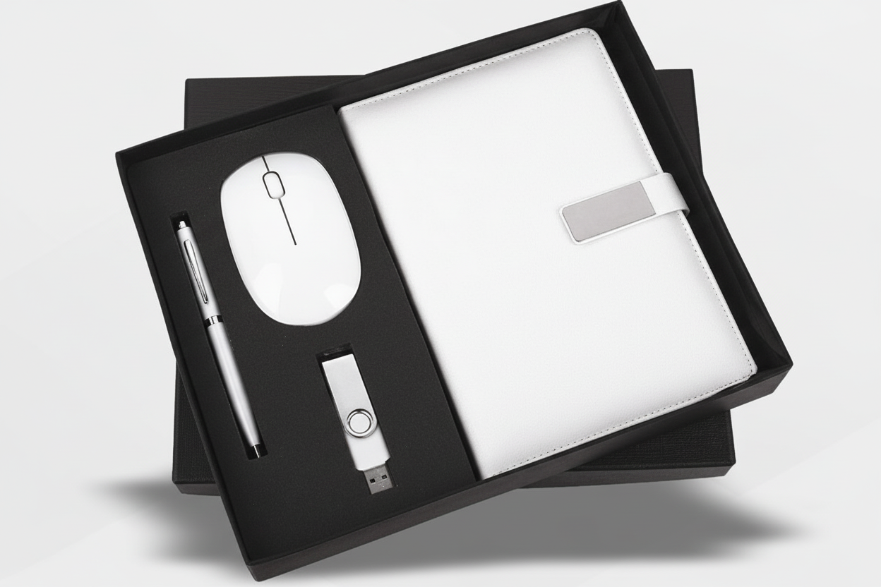 4-in-1 Tech Gift Set – Diary, Pen, 32GB Pen Drive & Wireless Bluetooth MousE