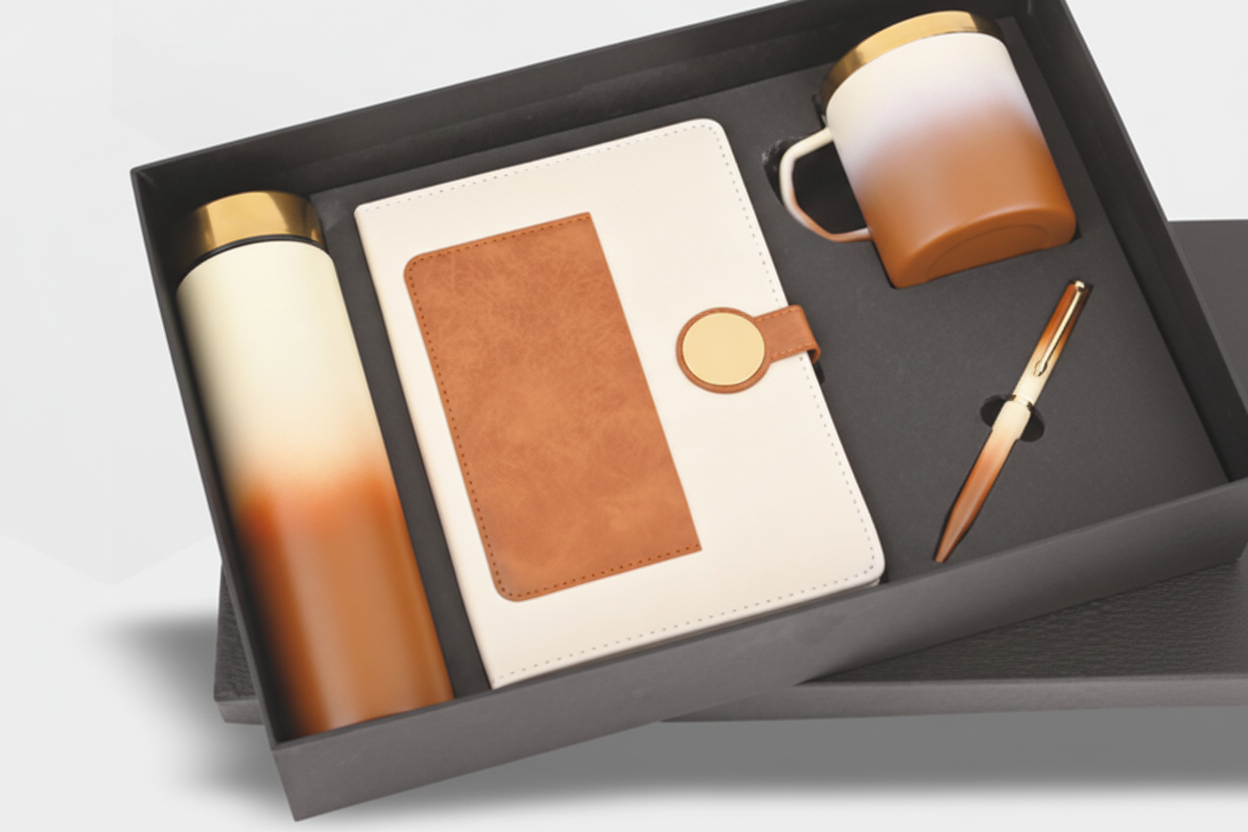 Diary Pen Bottle Mug Combo Gift Set | 4-in-1 Corporate Gift Hamper with Premium Packaging