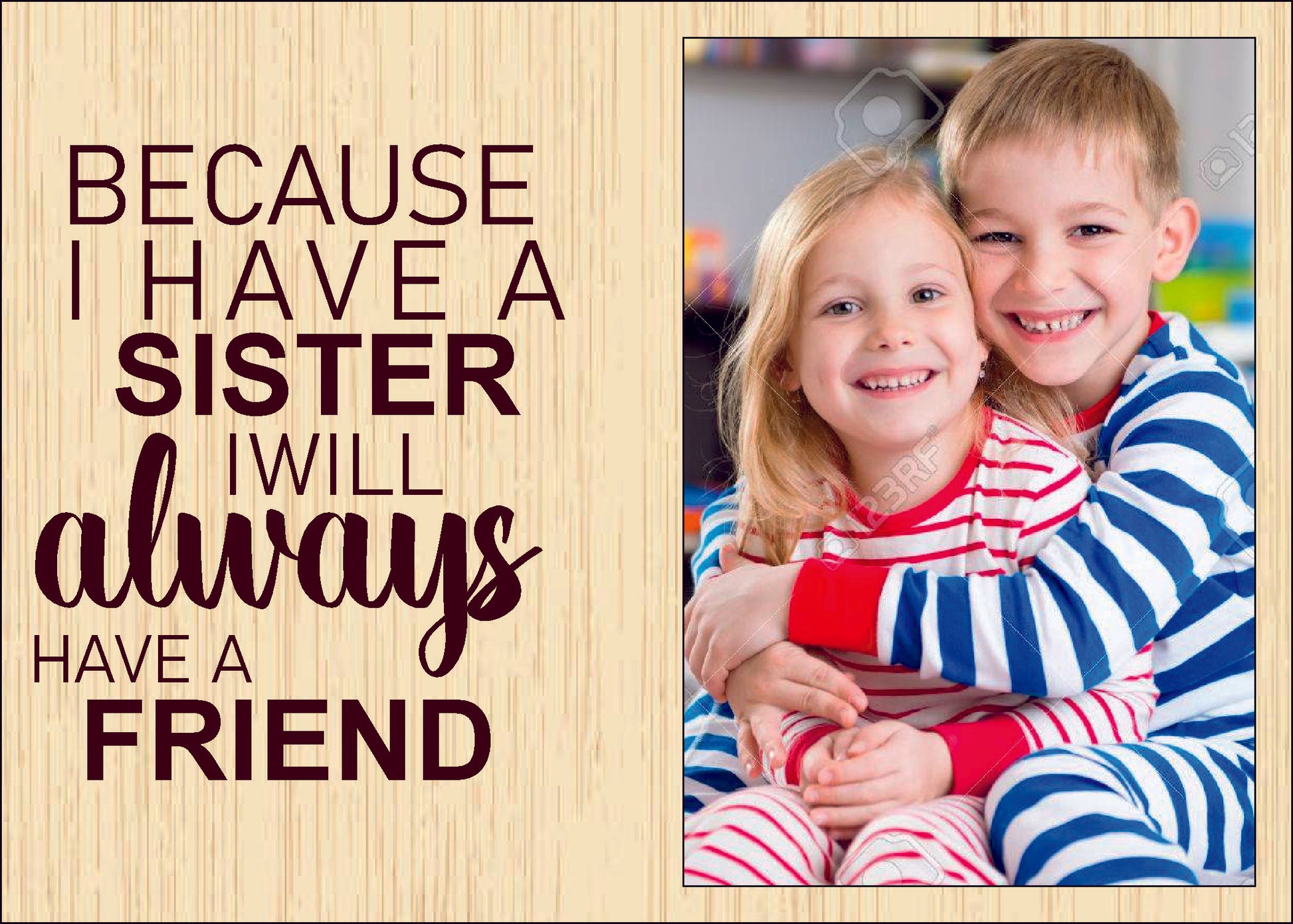 Sister cum Friend cute Photo frame ( Black & White Acrylic )