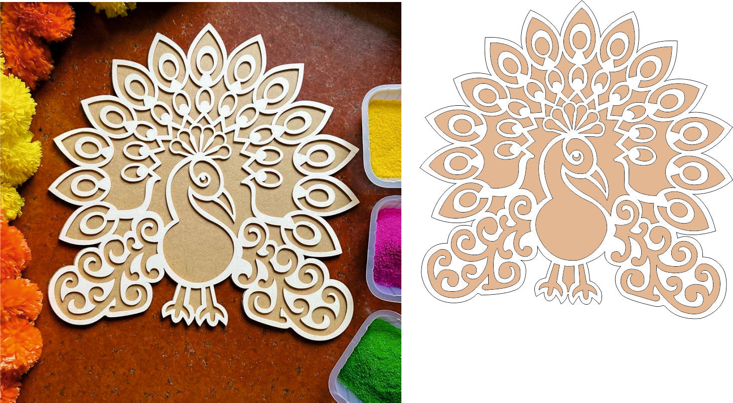 Stencil Rangoli (MDF White Acrylic)