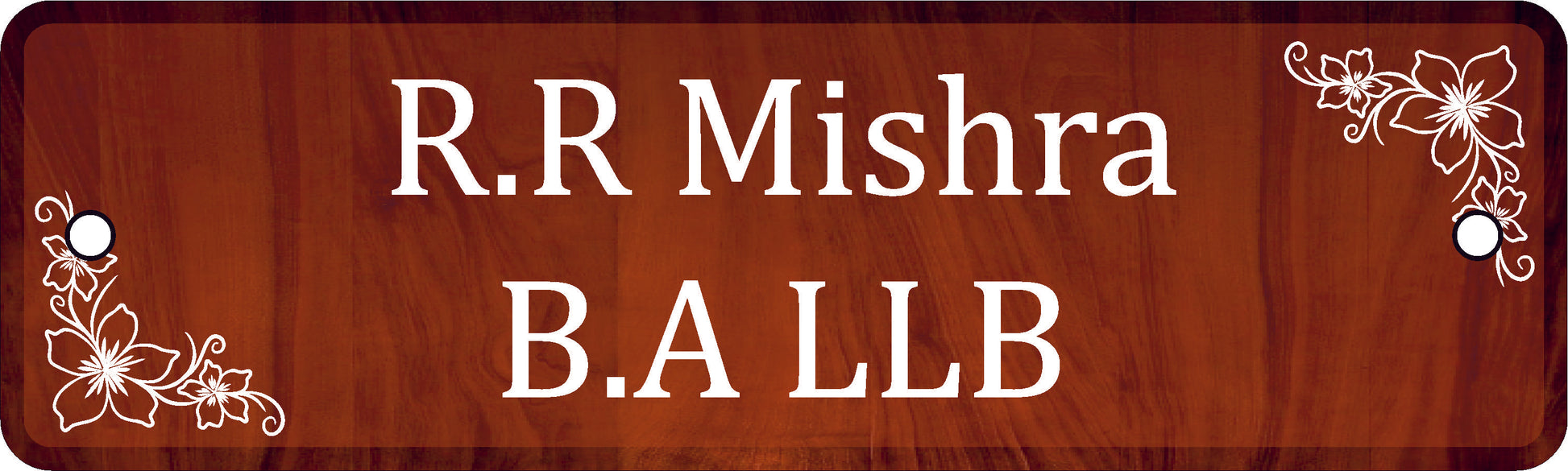 Table Name Plate ( Wooden Mdf Base & Clear Acrylic Engraved)