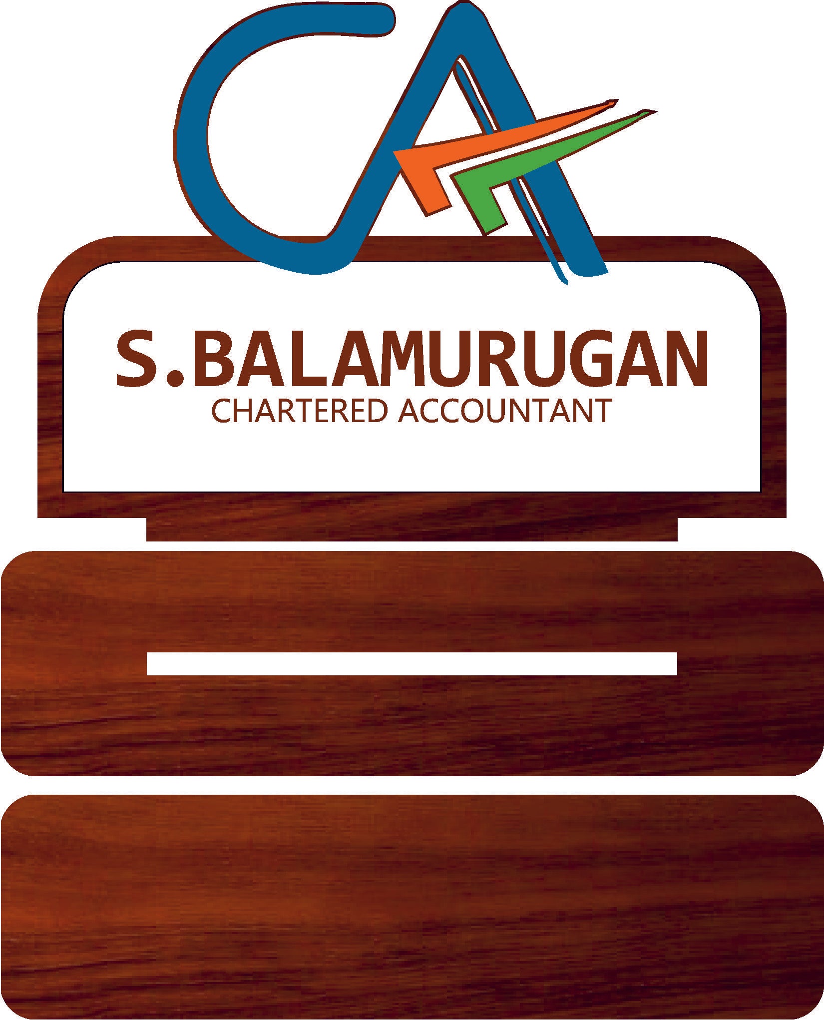 Table Name Plate ( Wooden Mdf Base & Printing & White Acrylic )