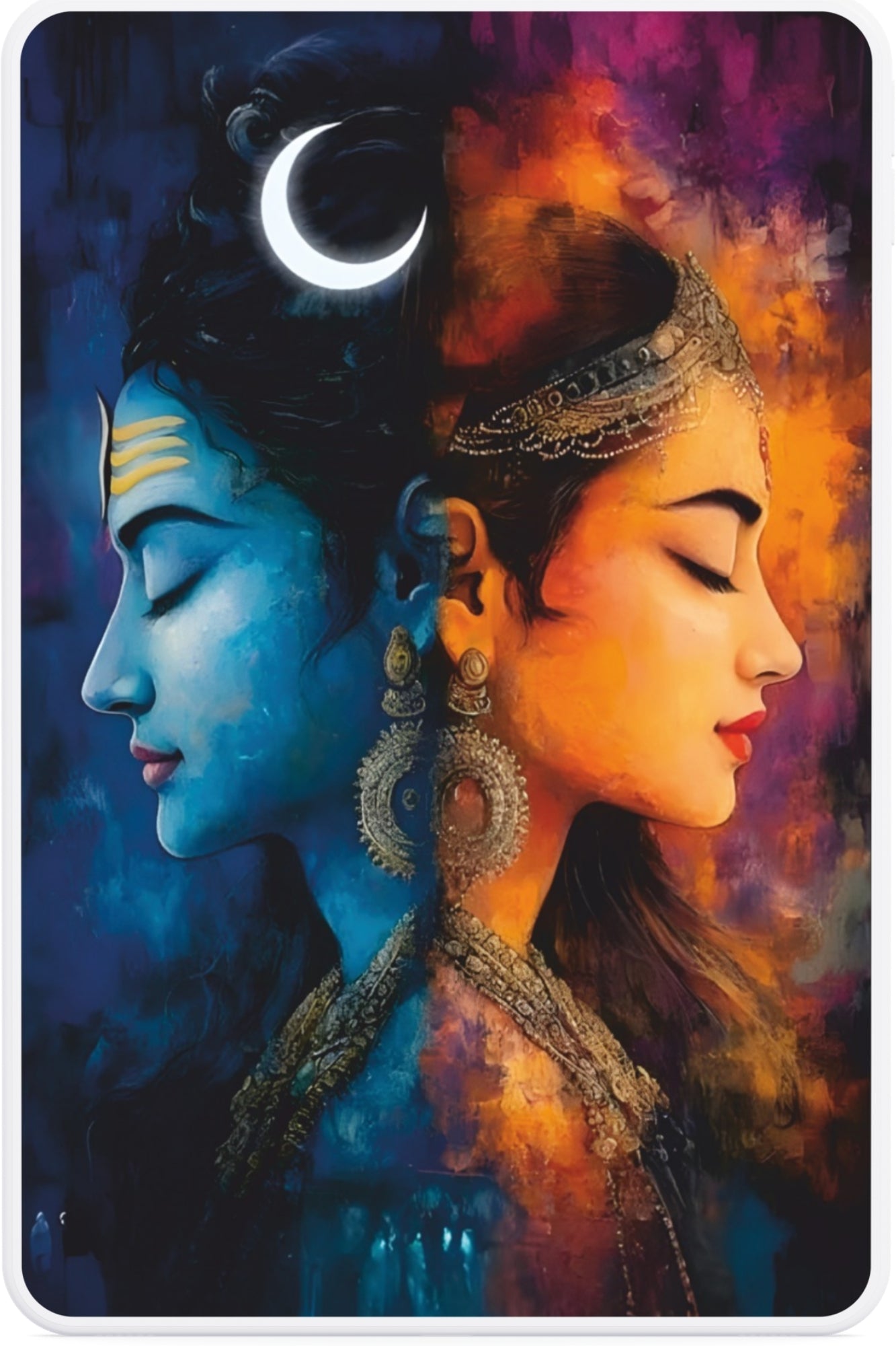 Shiv–Parvati Acrylic Light Frame