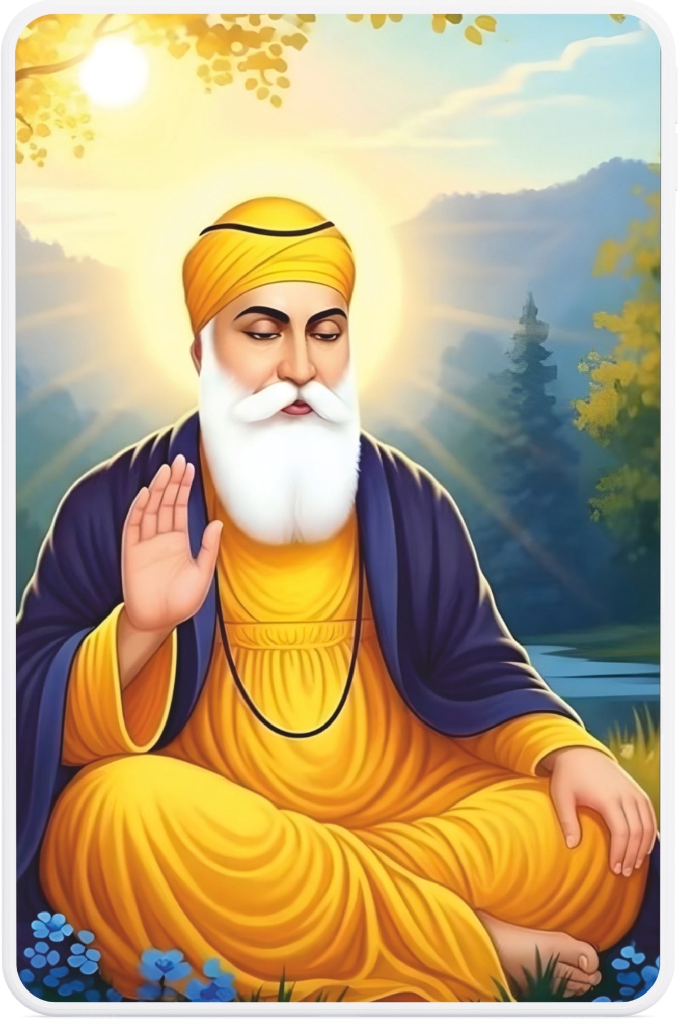 Guru Nanak Dev Ji Divine Light Frame