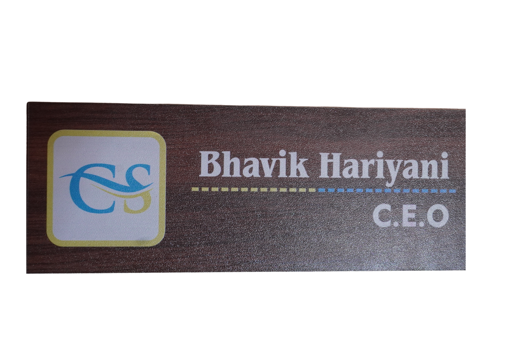 Premium MDF Office Cabin Name Plate with UV Print | Custom Design