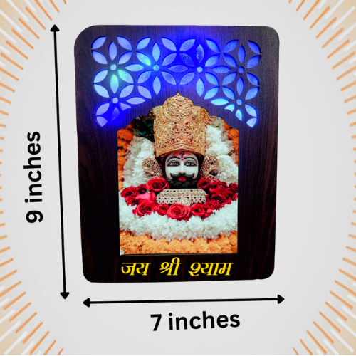 Jai Shree Shyam Darbar Wooden Night Lamp
