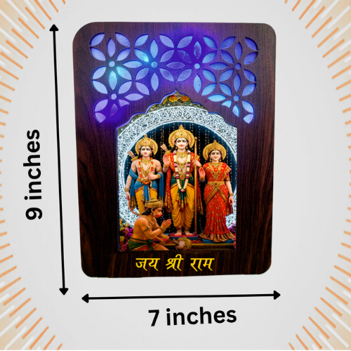 Jai Shree Ram Darbar Wooden Night Lamp
