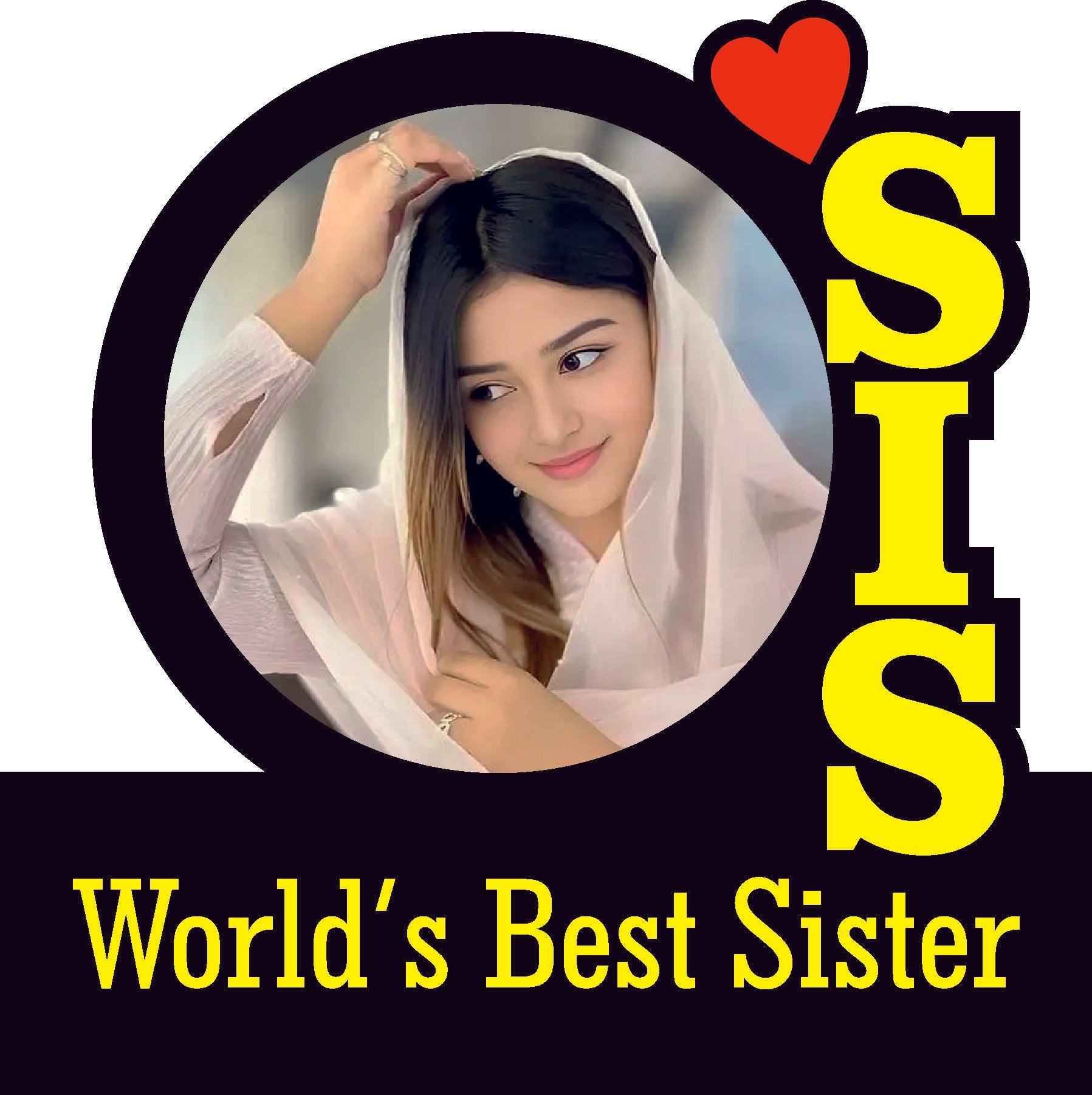 World's best Sister ( Black & White + Golden & Blue Acrylic )